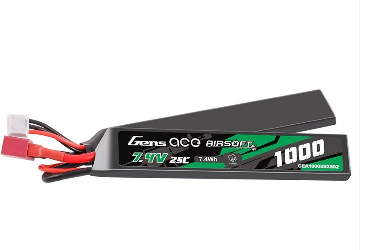 Gens ace 7,4V 1000mAh 25C Lipo Double Stick (Twin Stick) Akku mit T-Plug